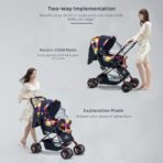 StarAndDaisy Stroller for Baby Boy & Girl 0 to 3 Years / Baby Stroller with Lightweight / Foldable Pram for Kids with 5-Point Safety Harness, Adjustable Backrest, 360? Swivel Wheel, Large Storage, Reversible Handlebar, Extended Mosquito Net (Vibgyor) - Fast Shipping to USA & Canada - Image 4