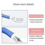 StarAndDaisy Spoon & Fork Set for Babies with Soft Silicone Handle | Non Toxic, Food Safe and BPA Free | Washable and Reusable (Modern Blue) - Fast Shipping to USA & Canada - Image 3