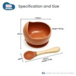 Kids Station Easy to Carry Silicone Baby Feeding Set - Bowl - Spoon - Make Mealtime Fun and Easy - Tableware Meal Utensils for Kids with Suction - Baby Feeding Product (Set of 2, Orange) - Fast Shipping to USA & Canada - Image 3