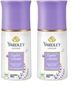 Yardley London English Lavender Anti Perspirant Deodorant Roll On For Women, Floral, 50ml (Pack of 2) - Fast Shipping to USA & Canada