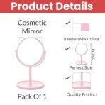 Temperia Table Makeup Mirror with Stand - Small Vanity Portable Foldable Travel Mirror for Face, Make Up, Desk, Shaving, Hostel, Ergonomic Design (Random Colors) (MN03) - Fast Shipping to USA & Canada - Image 3