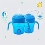 1ST STEP 150ml Birdie BPA Free Non-Spill Interchangeable Sipper/Sippy Cup with Soft Silicone Spout and Straw (Blue) - Fast Shipping to USA & Canada - Image 4