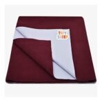 Tidy Sleep Instadry Anti-Piling Fleece Extra Absorbent Quick Dry Sheet for New Born Babies, Cotton Bed Protector Mattress Pack of 1 Maroon X-Large (220x140) cm - Fast Shipping to USA & Canada - Image 2
