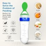 Mee Mee Squeezy Silicone Spoon Food Feeder for Babies of 6 to12 Months with in-Built Stand | BPA Free Material with Food Grade Silicone Tip (Blue) - Fast Shipping to USA & Canada - Image 5