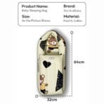 StarAndDaisy 3 in 1 Baby Sleeping Bag for New Born/Baby Carrier for New Born/Soft and Comfortable Baby Bed for 0-12 Months/Foldable & Washable Cotton Design -Teddy Print - Fast Shipping to USA & Canada - Image 5