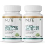 INLIFE Plant Based Vitamin D3 K2 with Coconut Oil - 60 Capsules - Fast Shipping to USA & Canada - Image 2