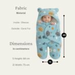 First Kick Baby Blanket New Born Pack of Hooded Printed Swaddle Wrapper Bag Pack of 1, 0-6 Months, L 70 cm x B 70 cm - Fast Shipping to USA & Canada - Image 5