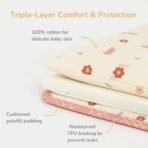 Tidy Sleep Baby Portable Diaper Changing Mat - Waterproof, Foldable Travel Mat with Storage Pockets & Soft Padding Pillow-Easy-to-Carry Changing Station Organizer for Newborns & Toddlers (Sunshine Hearts) - Fast Shipping to USA & Canada - Image 5