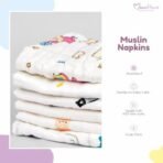 MOM'S HOME Super Soft Organic Cotton Baby Muslin Wash Cloth/Napkin 6 Layer | Hankies for Baby | 25x25 cm | (Pack of 12) - Fast Shipping to USA & Canada - Image 6