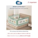 Kids Station Baby Bed Rail Guard ? 6ft x 2.6ft (180x80cm) ? Foldable Rails for Newborns, Adjustable Height, Patented, Made in India ? King Size Bed (6ftx6ftx6ft or 180cmx180cmx180cm, Green, Basic) - Fast Shipping to USA & Canada - Image 3