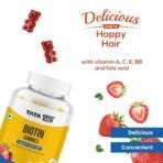 TATA 1mg Biotin Gummies - 30 Strawberry - Fast Shipping to USA & Canada - Image 6