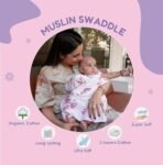 MOM'S HOME Organic Cotton Super Soft Baby Muslin Cloth Swaddle -0-18 Months (Pack Of 5, Mix), Multicolor - Fast Shipping to USA & Canada - Image 6