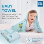 Mee Mee Micro Fiber Baby Bath Towel for New Born | Wash Cloth, Quick Absorbent, Extra Soft Cotton Towels for Kids/Toddlers/Infants/Babies, Pack of 1(Blue) 70X110 CM - Fast Shipping to USA & Canada - Image 3