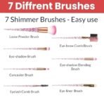 TEMPERIA (Pack of 7) Makeup Brush Set - Soft Bristles Make Up Brushes Sets Kit for Foundation, Concealers, Eyeshadow, Blush, Compact Face Powder, Highlighter, Contour, Blending Eye Liner (Random Colors) - Fast Shipping to USA & Canada - Image 5