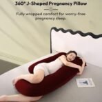 StarAndDaisy Pregnancy Pillow for Women/Baby Maternity Pillow for Sleeping J Shape for Mothers/Pregnancy Pillows for Back, Belly, Legs & Hip Support, Nursing & Maternity Pillow -Maroon - Fast Shipping to USA & Canada - Image 7