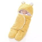 First Kick Baby Blankets New Born Combo Pack of Hooded Wrapper Durable Fleece Polyester Sleeping Bag and Baby Bath Towel for 0-6 Months Baby Boys and Baby Girls Pack of 2 Yellow - Fast Shipping to USA & Canada - Image 3