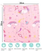 MOM CARE Muslin Cotton Face Towels for Newborn Baby Extra Soft Hankies Reusable Napkins for Infants Toddlers Boys and Girls (Pack of 2) Pink - Fast Shipping to USA & Canada - Image 5