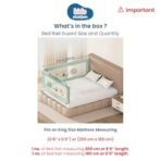 Kids Station Comfy Baby Bed Rail Guard for Baby & Toddler Safety ? Foldable & Portable, 28-Level Adjustable Height ? 6.6ft x 6ft (200x180cm), 2 Side Fence ? Made in India (Green, Basic) - Fast Shipping to USA & Canada - Image 3