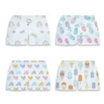 1ST STEP 100% Soft Muslin Cotton Baby Shorts - Pack of 4 - Set 1-0-3 Months - Fast Shipping to USA & Canada - Image 2