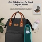 StarAndDaisy Diaper Backpack For Mothers For Travel/Diaper Bags For Mom With Multi Compartments, Insulated Bottle Pockets, Waterproof, Ultra Soft Oxford Fabric, 24Lt Capacity - Black - Fast Shipping to USA & Canada - Image 6