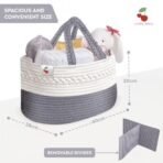 a baby cherry - Diaper Caddy | Diaper Caddy Bag Organizer Large Capacity (40 * 28 * 20CM) | Nursery Storage Bin And Car Organizer For Diapers And Baby Wipes (Grey, Cotton) - Fast Shipping to USA & Canada - Image 3