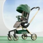 StarAndDaisy Meta Luxe Premium Baby Stroller 0 to 5 Years with 5-Point Safety Belt, Multi -Level Adjustment Canopy, Easy Adjustable Seat with One Touch Fold Pram for Baby - Green - Fast Shipping to USA & Canada - Image 2