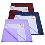 Tidy Sleep Instadry Anti-Piling Fleece Extra Absorbent Quick Dry Sheet for New Born Babies, Cotton Bed Protector Mattress Pack of 3 Maroon-Voilet-NBlue Small (70x50) cm - Fast Shipping to USA & Canada - Image 2