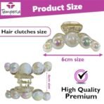 TEMPERIA (2 pcs) Pearl Hair Clips for Women & Girls - Korean Clutcher Clutches Claw Clip Accessories - Sparkling Pearl Design, Stylish, Fashional (DN09) - Fast Shipping to USA & Canada - Image 6