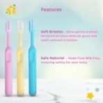 1st Step BPA Free Manual Toothbrush With Extra Soft Bristles - Pack Of 3 (Multicolor 2, Toddler) - Fast Shipping to USA & Canada - Image 3