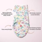 Haus & Kinder 100% Cotton Baby Swaddle Wrap for Newborn | Adjustable Easywrap Swaddle Blanket for 0-3 Months | Disty Floral - Fast Shipping to USA & Canada - Image 5
