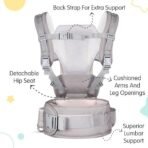 1st Step 5 in 1 Hip Seat Baby Carrier with 5 Carry Positions, Detachable Hip seat, Padded Waist Belt for 4 to 36 Months Baby, Adjustable New-Born to Toddler Carrier, Max Weight Up to 16 Kgs (Grey) - Fast Shipping to USA & Canada - Image 6