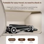 StarAndDaisy Baby Stroller for 0-3 years Newborn & Toddler / Travel Pram for Baby with foldable 360? Swivel Lockable Front Wheels, Multi-Level Recline & Adjustable Footrest , Removable Tray , Safety Harness Belt (Black) - Fast Shipping to USA & Canada - Image 7