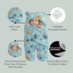 First Kick Baby Blanket New Born Pack of Hooded Printed Swaddle Wrapper Bag Pack of 2 Pcs, 0-6 Months, L 70 cm x B 70 cm - Fast Shipping to USA & Canada - Image 3
