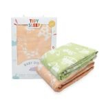 TIDY SLEEP Baby Blankets 6 Layer Wraper 100% Cotton Stroller Cover Receiving Blankets, (Pack of 2) (Peach & Green) - Fast Shipping to USA & Canada - Image 2