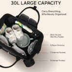 StarAndDaisy Diaper Bag for Mothers for Travel/Diaper Bag/Maternity Bags for Mothers/Mom with Multi Compartments, Insulated Bottle Pockets, Waterproof, Ultra Vegan Leather, 30L capacity-Black Grey - Fast Shipping to USA & Canada - Image 4