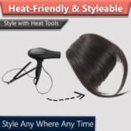 TEMPERIA Front Fake Bangs Hair Extensions For Women - Clip On Side Curtain Bangs Fringes Hair Extensions for Wedding - Cute Hair Accessories for Women & Girls - 1 Pc - Natural Brown (MN04) - Fast Shipping to USA & Canada - Image 7