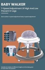 StarAndDaisy Baby Walkers 6-24 Month Boy & Girl / 360? Walker for Kids 1 Years with Multi Adjustable Height/Multi-Function Baby Walker with Anti-Rollover - (Grey) - Fast Shipping to USA & Canada - Image 4