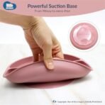 Kids Station 3 Piece BPA-Free Silicone Baby Feeding Set - Baby Plate - Spoon and Bowl - Make Mealtime Fun - Microwave Safe - Unbreakable Eco-Friendly - Organic & Natural (Plate (Set of 3), Pink) - Fast Shipping to USA & Canada - Image 5