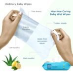Mee Mee Soft Gentle Baby Wet Wipes (72 Wipes) Pack of 5 | Infused with Aloevera and Lemon Extract | Paraben & Sulfate Free. - Fast Shipping to USA & Canada - Image 3