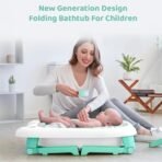 StarAndDaisy Baby Bath tub for 0 to 5 Years, 2-in-1 Bathub for Kids, Foldable tub with Cushion and Bathing Chair for Boys & Girls, Fast Drainage & Space Saving Design -Green - Fast Shipping to USA & Canada - Image 4