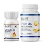 INLIFE Fish Oil Omega 3 1000mg & Vitamin D3 600 IU - 60 Softgels & 60 Liquid Capsules - Fast Shipping to USA & Canada - Image 2
