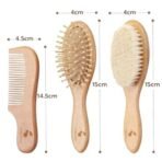 A Baby Cherry - 3 Piece Premium Baby Brush & Comb Set | Wooden Baby Comb Hair for New Born & Natural Fiber Hair Brush for Toddler - Fast Shipping to USA & Canada - Image 3