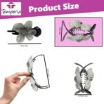 TEMPERIA (3 pcs) Hair Clips for Girls Women Kids - Clutcher Clutches Claw Clip Accessories - Ramdom Colours - Tissue Design - Stylish, Fashional (DN01) - Fast Shipping to USA & Canada - Image 7