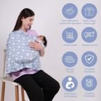 a baby cherry-Nursing Cover, Nursing Covers for Feeding Mom, Feeding Cover Breastfeeding Mother, Feeding Cover for Mom, Multi-Use, Breathable, 360 Full Privacy (Grey),1 Count - Fast Shipping to USA & Canada - Image 3
