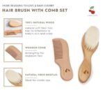 A Baby Cherry - Baby Comb,Baby Hair Brush, 2 Piece Premium Baby Brush & Comb Set | Natural Fiber Hair Brush for Toddler | Perfect Baby Grooming Kit - Fast Shipping to USA & Canada - Image 3