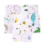 MOM'S HOME Baby Unisex Organic Cotton Muslin Jhabla Pack of 3 - Fast Shipping to USA & Canada - Image 2