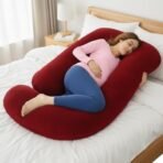 StarAndDaisy Pregnancy Pillow for Women/Baby Maternity Pillow for Sleeping J Shape for Mothers/Pregnancy Pillows for Back, Belly, Legs & Hip Support, Nursing & Maternity Pillow -Maroon - Fast Shipping to USA & Canada - Image 2