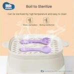 Kids Station Easy to Carry Silicone Baby Feeding Set - Bowl - Spoon - Make Mealtime Fun and Easy - Tableware Meal Utensils for Kids with Suction - Baby Feeding Product (Spork (Set of 2), Purple) - Fast Shipping to USA & Canada - Image 5