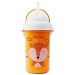 1ST STEP Matte Collection Ideal for Montessori BPA Free Polypropylene Soft Straw Sipper with Twin Handles for Easy Grip - Orange - Fast Shipping to USA & Canada - Image 6