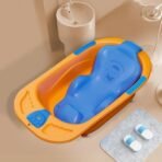 StarAndDaisy Baby Bath tub for 0 to 5 Years with Temperature Sensor/Bath Tub for Kids with Anti-Slip Legs/Bathtub for Baby with Baby Bather -Without Wheel(Orange-Blue) - Fast Shipping to USA & Canada - Image 2